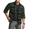 CQR Men’s Long Sleeve Heavyweight Fleece Shirts, Plaid Button Up Shirt, Warm Outdoor Casual Shirt with Pockets(Bush Blend Wild Forest)