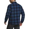 CQR Men’s Long Sleeve Heavyweight Fleece Shirts, Plaid Button Up Shirt, Warm Outdoor Casual Shirt with Pockets(Bush Blend Wind Blue)