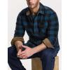 CQR Men’s Long Sleeve Heavyweight Fleece Shirts, Plaid Button Up Shirt, Warm Outdoor Casual Shirt with Pockets(One Pocket Blue)