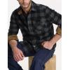CQR Men’s Long Sleeve Heavyweight Fleece Shirts, Plaid Button Up Shirt, Warm Outdoor Casual Shirt with Pockets(One Pocket Charcoal)