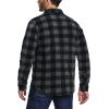 CQR Men’s Long Sleeve Heavyweight Fleece Shirts, Plaid Button Up Shirt, Warm Outdoor Casual Shirt with Pockets(One Pocket Charcoal)
