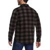 CQR Men’s Long Sleeve Heavyweight Fleece Shirts, Plaid Button Up Shirt, Warm Outdoor Casual Shirt with Pockets(One Pocket Dark Brown)
