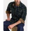 CQR Men’s Long Sleeve Heavyweight Fleece Shirts, Plaid Button Up Shirt, Warm Outdoor Casual Shirt with Pockets(One Pocket Green)