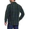 CQR Men’s Long Sleeve Heavyweight Fleece Shirts, Plaid Button Up Shirt, Warm Outdoor Casual Shirt with Pockets(One Pocket Green)