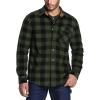 CQR Men’s Long Sleeve Heavyweight Fleece Shirts, Plaid Button Up Shirt, Warm Outdoor Casual Shirt with Pockets(One Pocket Hunter)