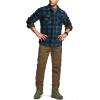 CQR Men’s Long Sleeve Heavyweight Fleece Shirts, Plaid Button Up Shirt, Warm Outdoor Casual Shirt with Pockets(Outland Blue)