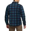 CQR Men’s Long Sleeve Heavyweight Fleece Shirts, Plaid Button Up Shirt, Warm Outdoor Casual Shirt with Pockets(Outland Blue)