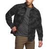 CQR Men’s Long Sleeve Heavyweight Fleece Shirts, Plaid Button Up Shirt, Warm Outdoor Casual Shirt with Pockets(Outland Camo Black)