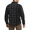 CQR Men’s Long Sleeve Heavyweight Fleece Shirts, Plaid Button Up Shirt, Warm Outdoor Casual Shirt with Pockets(Outland Charcoal)