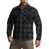 CQR Men’s Long Sleeve Heavyweight Fleece Shirts, Plaid Button Up Shirt, Warm Outdoor Casual Shirt with Pockets(Outland Charcoal)