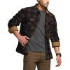 CQR Men’s Long Sleeve Heavyweight Fleece Shirts, Plaid Button Up Shirt, Warm Outdoor Casual Shirt with Pockets(Outland Dark Brown)