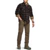CQR Men’s Long Sleeve Heavyweight Fleece Shirts, Plaid Button Up Shirt, Warm Outdoor Casual Shirt with Pockets(Outland Dark Brown)