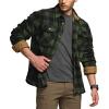 CQR Men’s Long Sleeve Heavyweight Fleece Shirts, Plaid Button Up Shirt, Warm Outdoor Casual Shirt with Pockets(Outland Hunter Green)