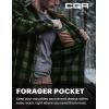 CQR Men’s Long Sleeve Heavyweight Fleece Shirts, Plaid Button Up Shirt, Warm Outdoor Casual Shirt with Pockets(Outland Hunter Green)