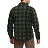 CQR Men’s Long Sleeve Heavyweight Fleece Shirts, Plaid Button Up Shirt, Warm Outdoor Casual Shirt with Pockets(Outland Hunter Green)