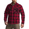 CQR Men’s Long Sleeve Heavyweight Fleece Shirts, Plaid Button Up Shirt, Warm Outdoor Casual Shirt with Pockets(Outland Red)