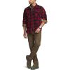 CQR Men’s Long Sleeve Heavyweight Fleece Shirts, Plaid Button Up Shirt, Warm Outdoor Casual Shirt with Pockets(Outland Red)