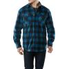 CQR Men’s Long Sleeve Heavyweight Fleece Shirts, Plaid Button Up Shirt, Warm Outdoor Casual Shirt with Pockets(Polar Fleece Blue)