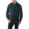 CQR Men’s Long Sleeve Heavyweight Fleece Shirts, Plaid Button Up Shirt, Warm Outdoor Casual Shirt with Pockets(Polar Fleece Green)
