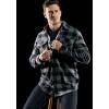 CQR Men’s Long Sleeve Heavyweight Fleece Shirts, Plaid Button Up Shirt, Warm Outdoor Casual Shirt with Pockets(Polar Fleece Grey)