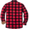 CQR Men’s Long Sleeve Heavyweight Fleece Shirts, Plaid Button Up Shirt, Warm Outdoor Casual Shirt with Pockets(Polar Fleece Red)