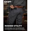 CQR Men’s Motion Utility Casual Pants, Regular Fit Lightweight Work Pants, Water Resistant Outdoor Stretch Pants with Pockets(Venture Charcoal)