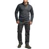 CQR Men’s Quarter Zip Utility Fleece Pullover, Outdoor Casual Thermal Sweater, Chest Zipper Pocket, Mock Neck Long Sleeve(Apex Charcoal)