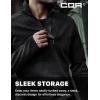 CQR Men’s Quarter Zip Utility Fleece Pullover, Outdoor Casual Thermal Sweater, Chest Zipper Pocket, Mock Neck Long Sleeve(Apex Heather Coal Black)