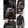 CQR Men’s Quarter Zip Utility Fleece Pullover, Outdoor Casual Thermal Sweater, Chest Zipper Pocket, Mock Neck Long Sleeve(Apex Heather Coal Black)
