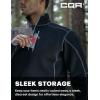 CQR Men’s Quarter Zip Utility Fleece Pullover, Outdoor Casual Thermal Sweater, Chest Zipper Pocket, Mock Neck Long Sleeve(Apex Navy)