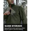 CQR Men’s Quarter Zip Utility Fleece Pullover, Outdoor Casual Thermal Sweater, Chest Zipper Pocket, Mock Neck Long Sleeve(Apex Olive)