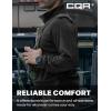 CQR Men’s Quarter Zip Utility Fleece Pullover, Outdoor Casual Thermal Sweater, Chest Zipper Pocket, Mock Neck Long Sleeve(Fortress Black)