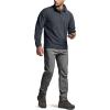CQR Men’s Quarter Zip Utility Fleece Pullover, Outdoor Casual Thermal Sweater, Chest Zipper Pocket, Mock Neck Long Sleeve(Fortress Charcoal)