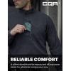 CQR Men’s Quarter Zip Utility Fleece Pullover, Outdoor Casual Thermal Sweater, Chest Zipper Pocket, Mock Neck Long Sleeve(Fortress Charcoal)