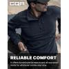 CQR Men’s Quarter Zip Utility Fleece Pullover, Outdoor Casual Thermal Sweater, Chest Zipper Pocket, Mock Neck Long Sleeve(Fortress Operator Navy)