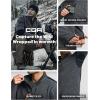 CQR Men’s Quarter Zip Utility Fleece Pullover, Outdoor Casual Thermal Sweater, Chest Zipper Pocket, Mock Neck Long Sleeve(Timberline Grey & Navy)