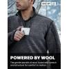 CQR Men’s Quarter Zip Utility Fleece Pullover, Outdoor Casual Thermal Sweater, Chest Zipper Pocket, Mock Neck Long Sleeve(Timberline Grey)