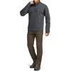 CQR Men’s Quarter Zip Utility Fleece Pullover, Outdoor Casual Thermal Sweater, Chest Zipper Pocket, Mock Neck Long Sleeve(Timberline Grey)