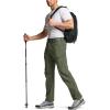 CQR Men’s Quick Dry Tactical Pants, Water Resistant Outdoor Pants, Lightweight Stretch Cargo Work Hiking Pants(Rocky Cargo W/Belt Lichen)