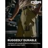 CQR Men’s Quick Dry Work Pants, Water Resistant Outdoor Tactical Pants, Lightweight Stretch Cargo Hiking Pants(Dura Flex Pants Soil Green)