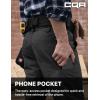 CQR Men’s Quick Dry Work Pants, Water Resistant Outdoor Tactical Pants, Lightweight Stretch Cargo Hiking Pants(Duratex Pants Black)