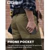 CQR Men’s Quick Dry Work Pants, Water Resistant Outdoor Tactical Pants, Lightweight Stretch Cargo Hiking Pants(Duratex Pants Soil Green)