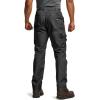 CQR Men’s Quick Dry Work Pants, Water Resistant Outdoor Tactical Pants, Lightweight Stretch Cargo Hiking Pants(Frontline Black)