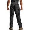 CQR Men’s Quick Dry Work Pants, Water Resistant Outdoor Tactical Pants, Lightweight Stretch Cargo Hiking Pants(Work Pants Black)