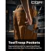CQR Men’s Quick Dry Work Pants, Water Resistant Outdoor Tactical Pants, Lightweight Stretch Cargo Hiking Pants(Work Pants Copper Brown)