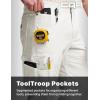 CQR Men’s Quick Dry Work Pants, Water Resistant Outdoor Tactical Pants, Lightweight Stretch Cargo Hiking Pants(Work Pants Frosted White)