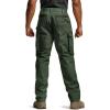 CQR Men’s Quick Dry Work Pants, Water Resistant Outdoor Tactical Pants, Lightweight Stretch Cargo Hiking Pants(Work Pants Green Kelp)