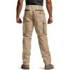 CQR Men’s Quick Dry Work Pants, Water Resistant Outdoor Tactical Pants, Lightweight Stretch Cargo Hiking Pants(Work Pants Khaki)