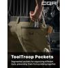 CQR Men’s Quick Dry Work Pants, Water Resistant Outdoor Tactical Pants, Lightweight Stretch Cargo Hiking Pants(Work Pants Soil Green)