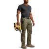 CQR Men’s Quick Dry Work Pants, Water Resistant Outdoor Tactical Pants, Lightweight Stretch Cargo Hiking Pants(Work Pants Soil Green)